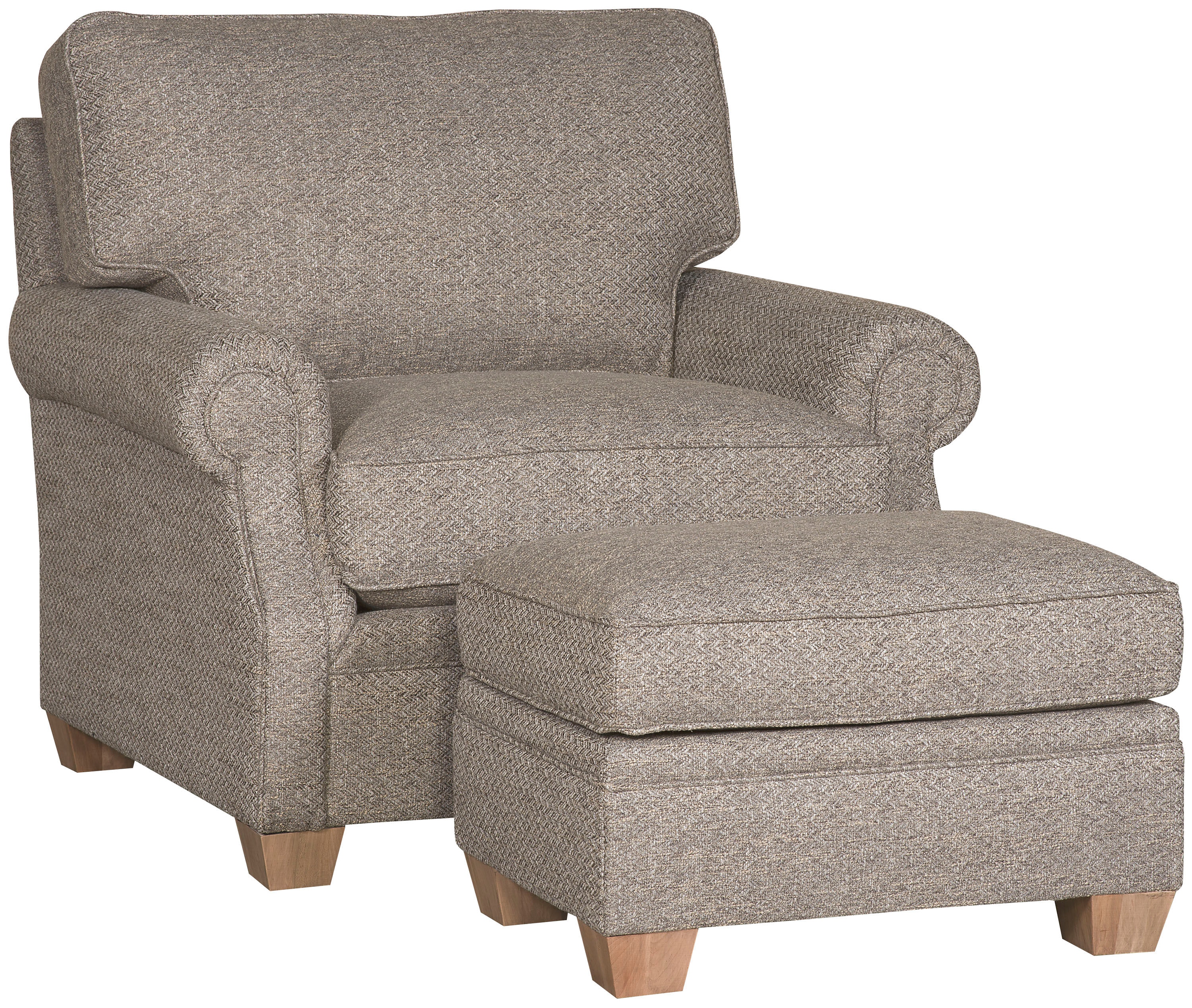 King Hickory Living Room Benson Chair with Recessed Arm, And